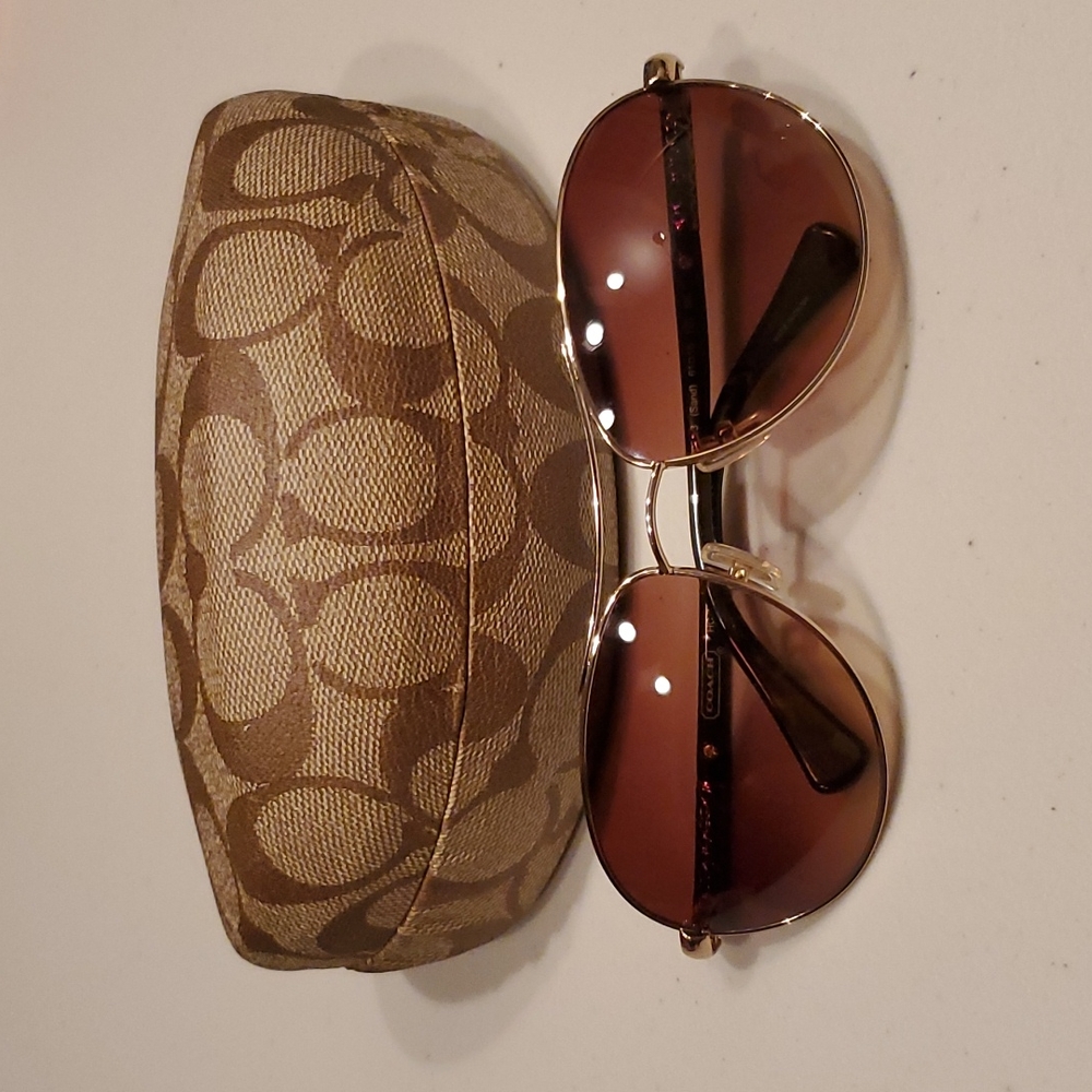 Coach Brown Women's Wire Frame Sunglasses